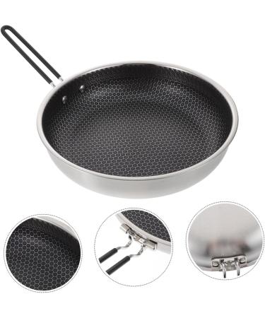 SWOOMEY 1Pc Outdoor Non Stick pan Camping Skillet nonstick Grill pan Stove Grill pan BBQ Grilling pan Broiler pan for Oven Stainless Steel Griddle Round Griddle fold Iron Gas Stove - Buy Online on GoSupps.com