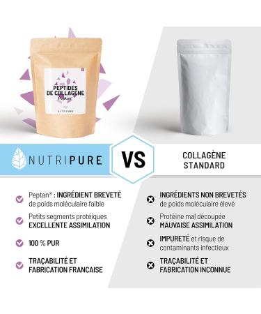 Nutripure | Collagen Peptides Peptides | Chocolate Flavor | Sports Supplement | Collagen Amino Acids Protein | 1.2kg Jar | 4 Months | Made in France - Buy Online on GoSupps.com