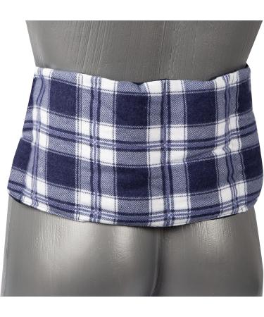 Linseed Pillow 7-Chamber with Band - 65x15 Heat Cushion Grain Pillow for Back & Lumbar Support | Blue Flannel Check - Buy Online on GoSupps.com