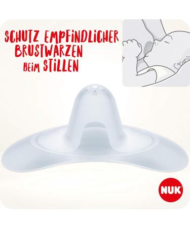 NUK Nursing Shield | Nipple Shield for Breastfeeding | Protects Against Sore Nipples | Thin Silicone Size S (16mm) | 2 Pack - Buy Online on GoSupps.com