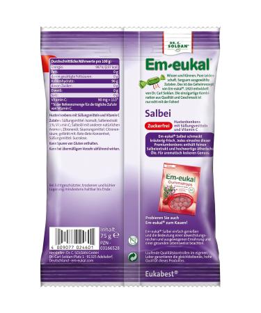 Buy EM-e-e-owl Sage Cough Candy 75g | Herbal & Aromatic - High-Quality Essential Oils & Vitamin C - 20 Pack - Buy Online on GoSupps.com