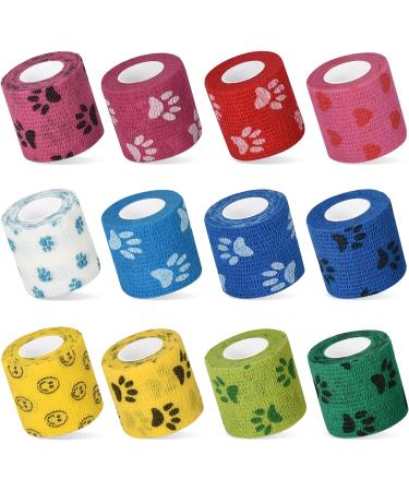 12 Pieces Self-Adhesive Bandage for Dogs & Pets | Vet Wrap Cohesive Bandages for Horses Elastic Binding Tape for Wrists Ankles & Fingers - International Shipping Available - Buy Online on GoSupps.com