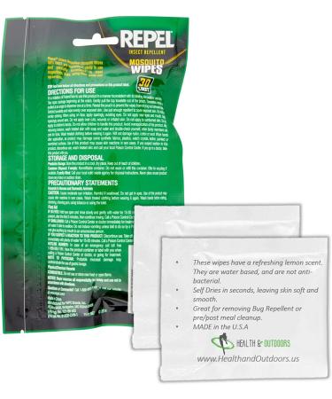 Repel 94100 Sportsmen 30% Deet Mosquito Repellent Wipes - 40 Count (2 Packs of 20) - Buy Online on GoSupps.com