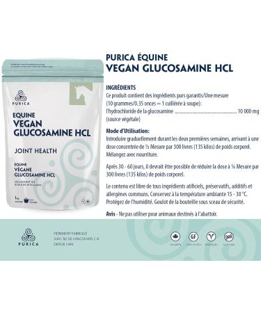 PURICA Vegan Equine Glucosamine - 1kg - Premium Joint Supplement for Enhanced Movement 1 kg (Pack of 1) - Buy Online on GoSupps.com