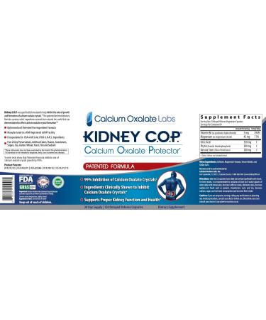 KIDNEY C.O.P. Calcium Oxalate Protector 120 Capsules, Kidney Support for Calcium Oxalate Crystals, Helps Stops Recurrence of Stones, Stronger Than Chanca Piedra Stone Breaker Supplements, 6 Pack 120 Count (Pack of 6) - Buy Online on GoSupps.com