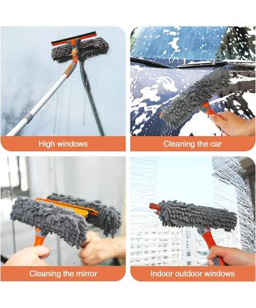 Eazer 89 Squeegee Window Cleaner 2 in 1 Rotatable Tool Kit with Extension Pole - Window Cleaning Equipment for Indoor/Outdoor Windows and Car Glass - Buy Online on GoSupps.com