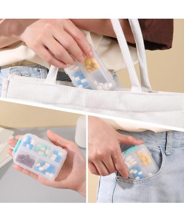 Zuihug Travel Pill Organizer - 10 Compartment Portable Pill Box Compact Wallet Holder Ideal for Storage - White - Buy Online on GoSupps.com