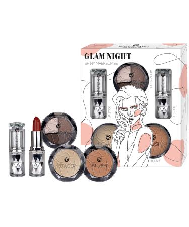 Boulevard de Beaut -beauty set with gift packaging 5-part 2 lipsticks powder and highlighter beautiful gift idea for women