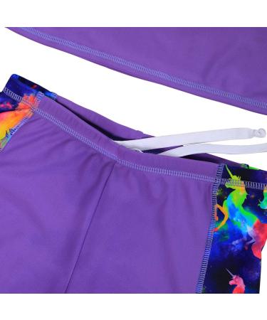 DUSISHIDAN UV Protection Swim Shirt & Bathing Set for Boys & Girls 8-10 Years - Purple | International Shipping - Buy Online on GoSupps.com