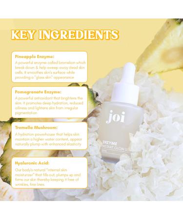 Joi Enzyme Instant Glow Serum - Pineapple & Pomegranate | Hydrating & Exfoliating | 1Oz - Buy Online on GoSupps.com