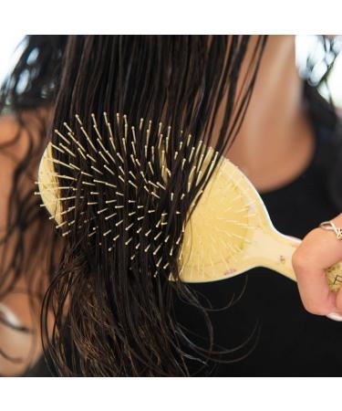 Framar No More Tangles Hairbrush - Detangle Hair Brush for Women, Men & Children - Wet Detangler for Curly Hair - Floral Yellow - Buy Online on GoSupps.com