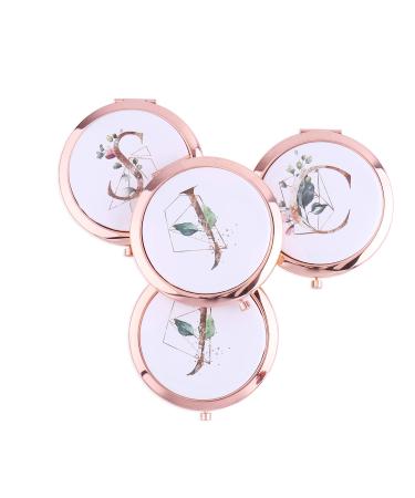 wadbeev Rose Gold Bulk Alphabet Compact Mirrors Your Initial Monogram Bridesmaid Proposal Bachelorette Gifts  Set of 5 6 8 10