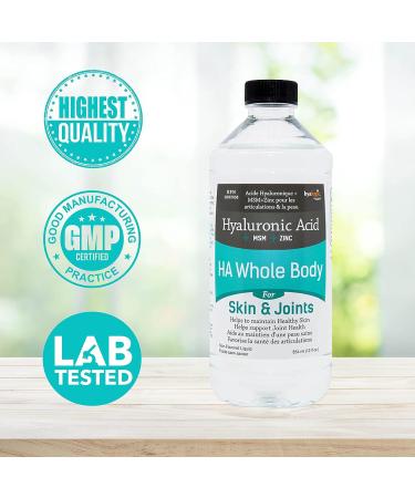 Hyalogic | Hyaluronic Acid Whole Body- 354 ml | Combination of 3 ingredients: HA+MSM+Zinc | 28 Days Supply - Buy Online on GoSupps.com