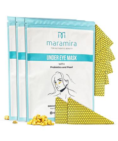 M MARAMIRA Under Eye Mask Dark Circles and Puffiness  Hydrating Eye Patches for Puffy Eyes to Brighten & Moisture  Reducing Fine-Lines & Dark Circles  Eye Pads for Authentic Beauty (28 Pads-Gold)