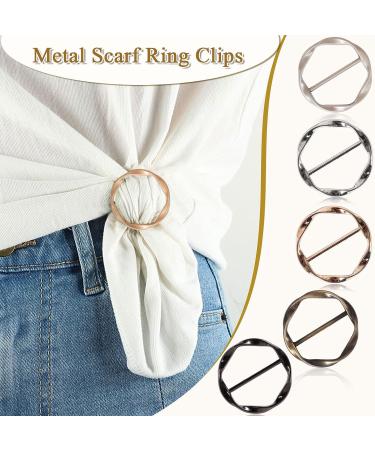 9 PCS T-Shirt Clips - Fashion Alloy Pearl Rhinestone Circle Clip Buckle for Clothes & Scarves - Buy Online on GoSupps.com