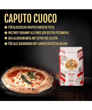 Buy DELICRET - 6x1kg Caputo Cuoco Pizza Flour Type 00 | Authentic Recipe & Tips for Perfect Pizza | International Shipping Available - Buy Online on GoSupps.com