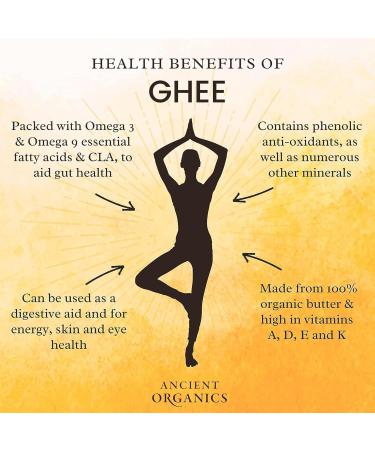 Ancient Organics Ghee - Organic Grass Fed Ghee Butter Gluten-Free Clarified Butter Vitamins & Omegas - Lactose Reduced Kosher USDA Certified - 28 Oz - Pack of 2 - Buy Online on GoSupps.com