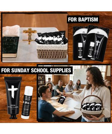 Heigble 20 Pcs Christian Hand Cream Lip Balm Gift Set Black Religious Bible Verse Cedar Scent Lip Moisturizer Bulk Easter Appreciation Gift for Men Coworker Team Sunday School Church Party Favor - Buy Online on GoSupps.com