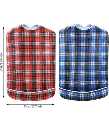 HACLEN 2 Pack Adult Bibs Super Absorbent Eating Bib with Snaps Reusable Clothing Protector for Women & Men Crumb Catcher 1 - Buy Online on GoSupps.com