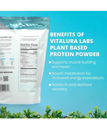 Vitalura Labs Plant-Based Protein Powder - 25g Protein per Serving - NSF Certified - Vanilla Gelato - 30 Servings - International Shipping - Buy Online on GoSupps.com