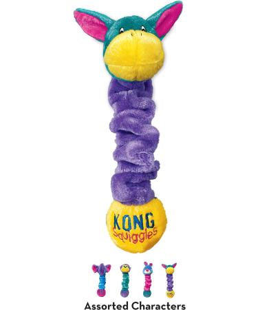 KONG - Squiggles - Stretchy Plush Dog Toy with Squeaker (Assorted Characters) - For Medium Dogs Medium Standard Packaging - Buy Online on GoSupps.com