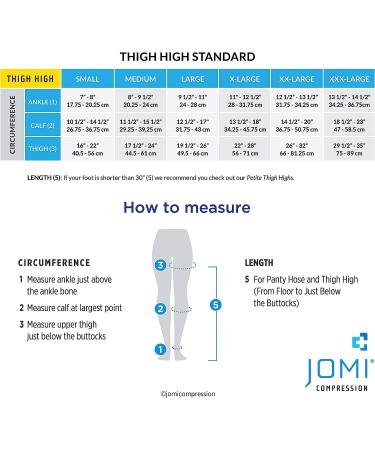 Jomi 20-30 mmHg Open Toe Thigh High Compression Stockings - Made in USA - Beige Large - Silicone Dot Top Band - Premier Opaque Support Stockings - Men and Women - 1 Pair - Buy Online on GoSupps.com