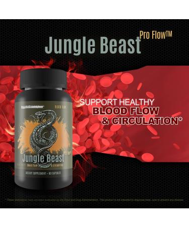 Jungle Beast Pro Flow - Our Best Blood Flow Jungle Beast Pro Supplement for Healthy Circulation - Healthy Circulation Support for Enhanced Nutrient Delivery - Blood Circulation Supplements Bloodflow - Buy Online on GoSupps.com