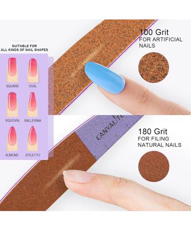 Canvalite 12pk Professional Nail Files for Gel Nails - Double-Sided 100/180 Grit Washable & Reusable Nail Buffer Block - Ideal for Salon & Home Use - Buy Online on GoSupps.com