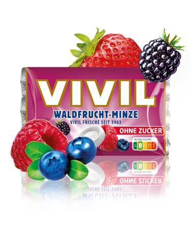 Vivil Forest Fruit Mint Rolls - Sugar-Free Vegan Fruity Pastilles | 30 Rolls (30x28g) - Buy Online on GoSupps.com