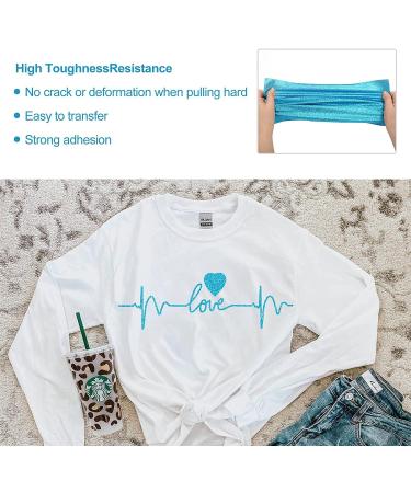 SGHUO 12 Pcs Glitter HTV Heat Transfer Vinyl Set - 12in x 10in Iron on Vinyl in 10 Assorted Colors with Teflon Sheet for T-Shirts - Buy Online on GoSupps.com