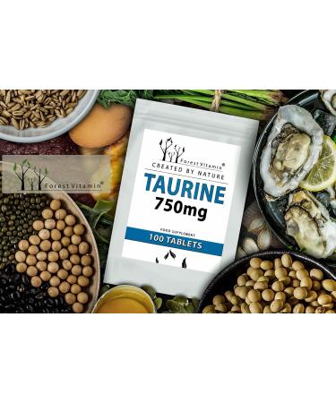 Taurin - Forest Vitamin 750mg | 100 Tablets - Boost Energy & Mood | Dietary Supplements | 2-Month Supply - Buy Online on GoSupps.com