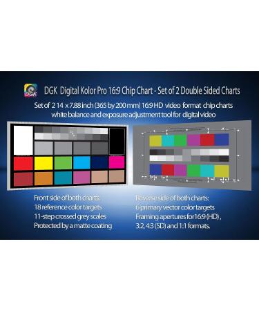 DGK Digital Kolor Pro 16:9 Chart - Set of 2 Large Color Calibration Video Chip Charts - Buy Online on GoSupps.com