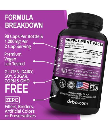 Body Detox Cleanse & Charcoal Capsules - Intestinal Digestive Support Supplements for Stomach Gut Health - Pro Gut Health Intestine Supplement Binder Stomach - Wormwood Black Walnut Complex & Cloves - Buy Online on GoSupps.com