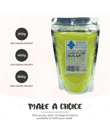 Baking Beauty and Beyond Premium Gin & Tonic Floss Sugar 800g - Natural Ingredients for Perfect Cotton Candy - Bulk Floss Sugar for Every Occasion - Buy Online on GoSupps.com
