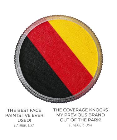 Blue Squid Pro Face & Body Paint - Black Red Yellow Split (30g) | Ideal for Adults Kids Carnival & SFX - Buy Online on GoSupps.com