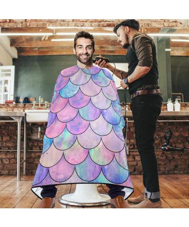 visesunny Barber Cape Magic Mermaid Scale Polyester Hair Cutting Salon Cape Apron Anti-Static Haircut Water-Resistant Shaving Cloth Beard Shaving Bib Hairdressing Cape Multi23 Large - Buy Online on GoSupps.com