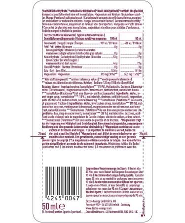 Dextro Energy Long Distance Gel - Mango Passion Fruit + Magnesium (12x50ml) | Energy Gel for Long Workouts Carbohydrate Concentrate & Electrolytes - Buy Online on GoSupps.com