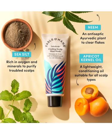 Fable & Mane SahaScalp Cooling Mud Mask | Dry Itchy Scalp Treatment | Scalp Moisturizer & Detox - 6FL oz - Buy Online on GoSupps.com
