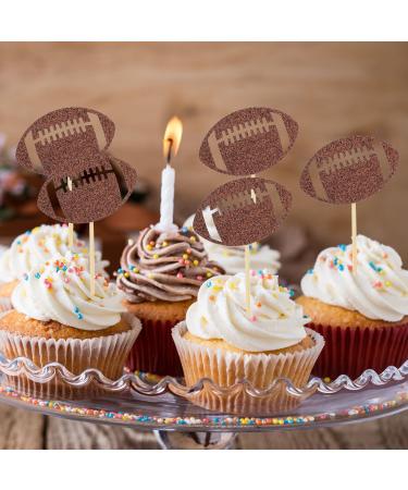 48pcs Football Cupcake Toppers Rugby Ball Cake Toppers Football Cake Decorations Rugby Cupcake Toppers Football Themed Cupcake Picks for Super Bowl Birthday Party Supplies - Buy Online on GoSupps.com