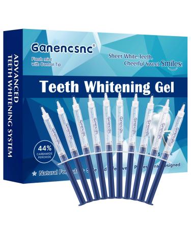 44% Ganencsnc 10 Syringes (3ml) - Teeth Whitening Gel Refills - Strong 44% Carbamide Peroxide Formula - Compatible with Teeth whitening Kit-Teeth Whitener for Coffee & Wine Stains