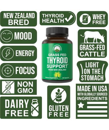 Raw Desiccated Thyroid Supplement. Grass Fed New Zealand Beef Neck & Thyroid Gland Capsules for Women and Men. Ancestral Living Ethically Sourced Bovine Supplements for Energy and Metabolism Support - Buy Online on GoSupps.com