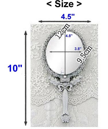 Double Sided Magnification Metal Makeup Mirror - Butterfly Design, Folding Handle Stand for Travel - Large Tin (Matt Gray) - Buy Online on GoSupps.com
