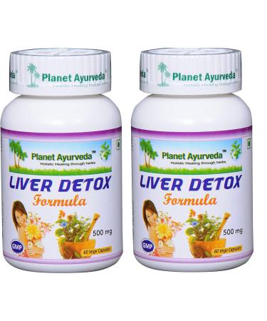 Planet Ayurveda Liver Detox Formula - 2 Bottles (Each 60 Capsules 500mg)