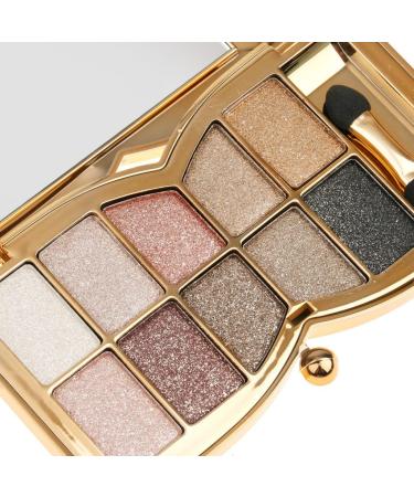 Gazechimp 10 Colors Professional Diamond Glitter Eyeshadow Palette with Brushes for Eye Makeup - #5 - Buy Online on GoSupps.com