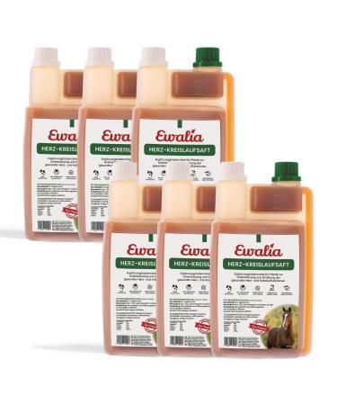Ewalia Cardiovascular Juice - Optimal Dietary Supplement for Horses, Promotes Heart Health, Natural Circulatory System Support, 100% Herbal Formula, 6x1L