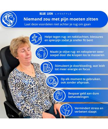 Blue Lion Lifestyle Shiatsu Back and Neck Massage Cushion - Marula - Impact & Vibration Therapy - International Shipping Available - Buy Online on GoSupps.com