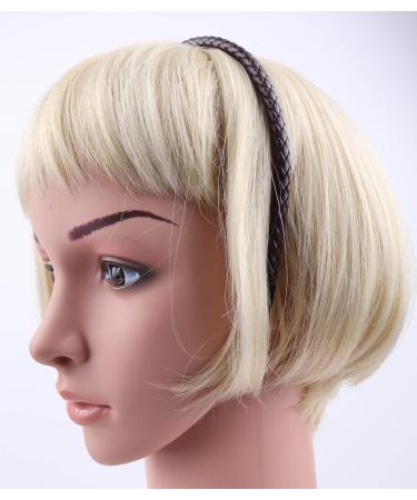  Mytoptrendz Braided Faux-Leather Headband All-Over Plaited Design Narrow Alices Hair Band Girls Women Trendy Hair Accessorie ((Dark Brown) - Buy Online on GoSupps.com