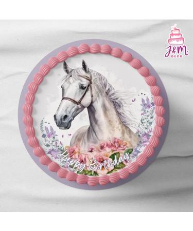 J & M Deco Edible Cake Toppers - Horse Rabbit Motif - Fondant Birthday Cake Decoration - 20 cm Dining Paper Decor for Any Celebration - Buy Online on GoSupps.com