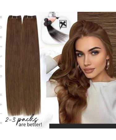 Moresoo Weft Hair Extensions Real Human Hair Chestnut Brown Sew in Hair Extensions Human Hair Weft 16 Inch 100g/Pack Color 8 16 Inch(Pack of 1) WEFT #8 - Buy Online on GoSupps.com