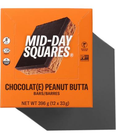 Mid-Day Squares Peanut Butta Bars 33g each 4 Packs (48 Squares) | Made with Real Chocolate 6g Plant Protein 4g Fiber Gluten Free Certified Vegan Peanut Butta 12 Count (Pack of 4) - Buy Online on GoSupps.com